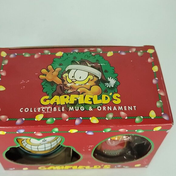 Garfield Collectible Coffee Mug Cup Hang On For Xmas Ornament Set Vintage 1996 - Picture 5 of 7